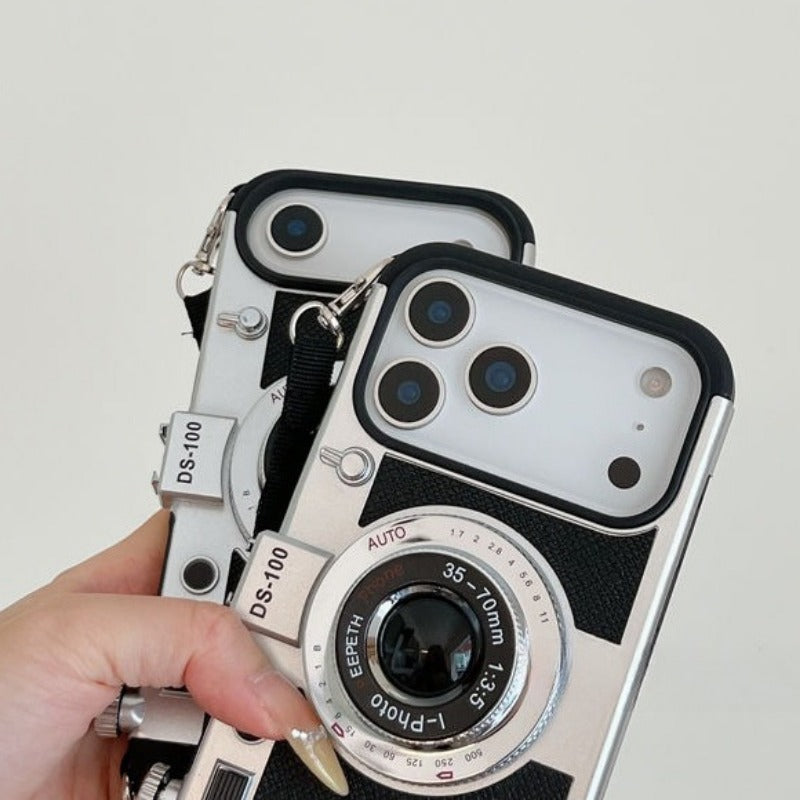 Retro Camera Style Crossbody Lanyard Phone Case For iPhone