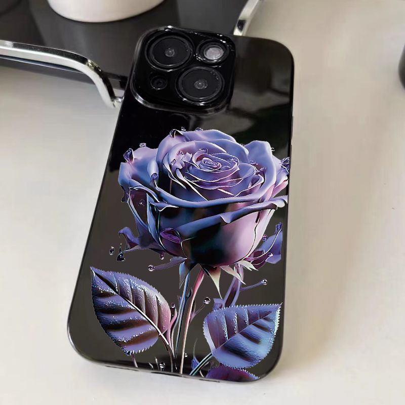 Purple Flower Soft Phone Case For iPhone