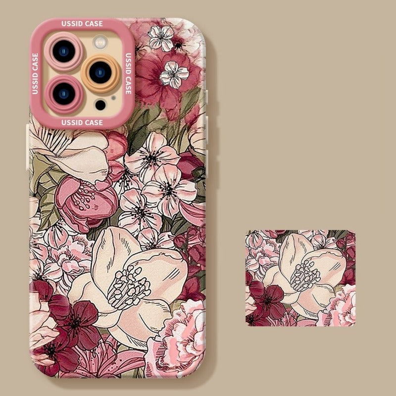 Oil Painting Flower Phone Case For iPhone