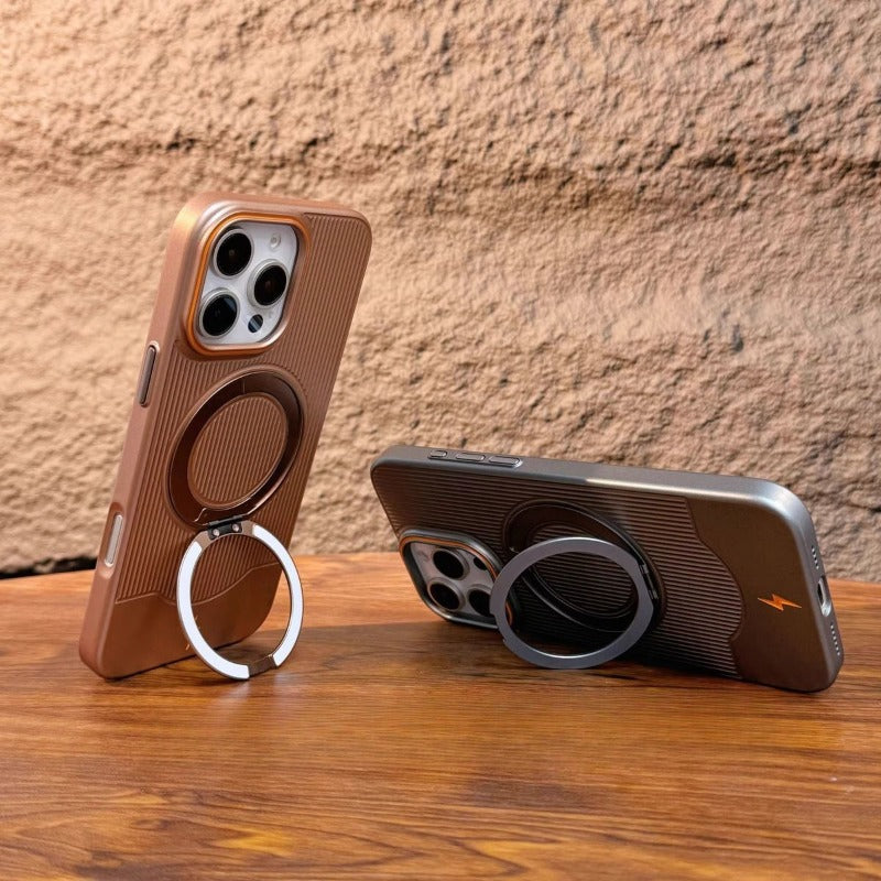 Corrugated 360 °rotating Magnetic Bracket Phone Case For iPhone
