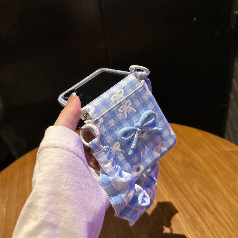 Blue and White Phone Case For Samsung Z FLIP 7 6 5 4