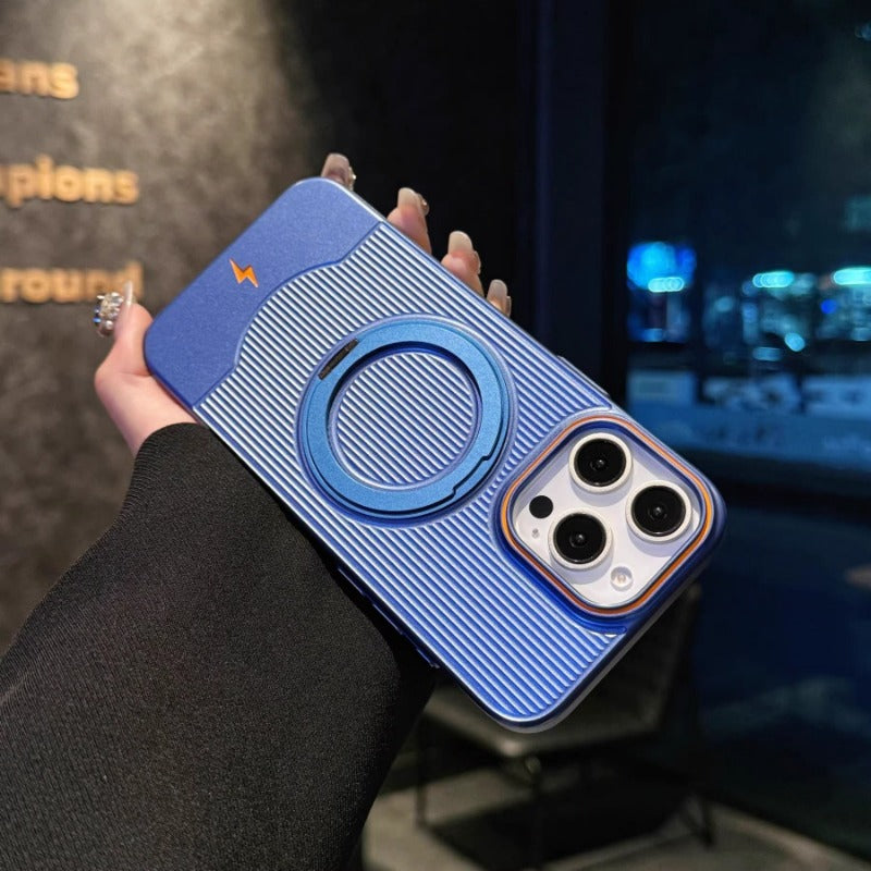 Corrugated 360 °rotating Magnetic Bracket Phone Case For iPhone