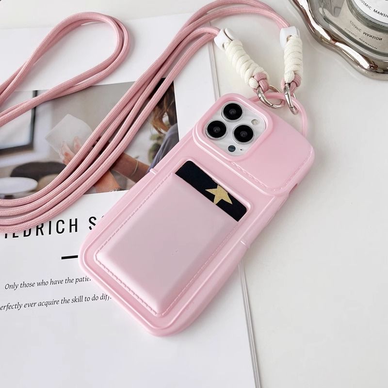 Crossbody Card Holder Silicone Phone Case For iPhone