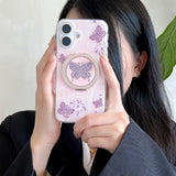 Butterfly Bracket Magnetic Phone Case For iPhone