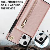 Crossbody Zipper Cards Solt Wallet Leather Case For iPhone