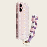 Polka Dot Black Flower Phone Case For iPhone