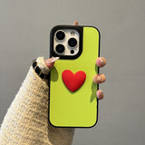 Contrast Color Heart Phone Case For iPhone