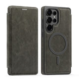 Flip Magnetic Leather Phone Case For Samsung