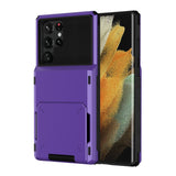 TPU+PC Flip Card Insertion Phone Case For Samsung