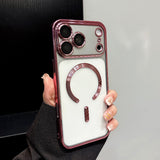 Electroplated Transparent Magnetic Phone Case For iPhone