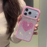 Full Screen Glitter Rhinestone Love Heart Phone Case For iPhone