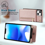 Crossbody Zipper Cards Solt Wallet Leather Case For iPhone