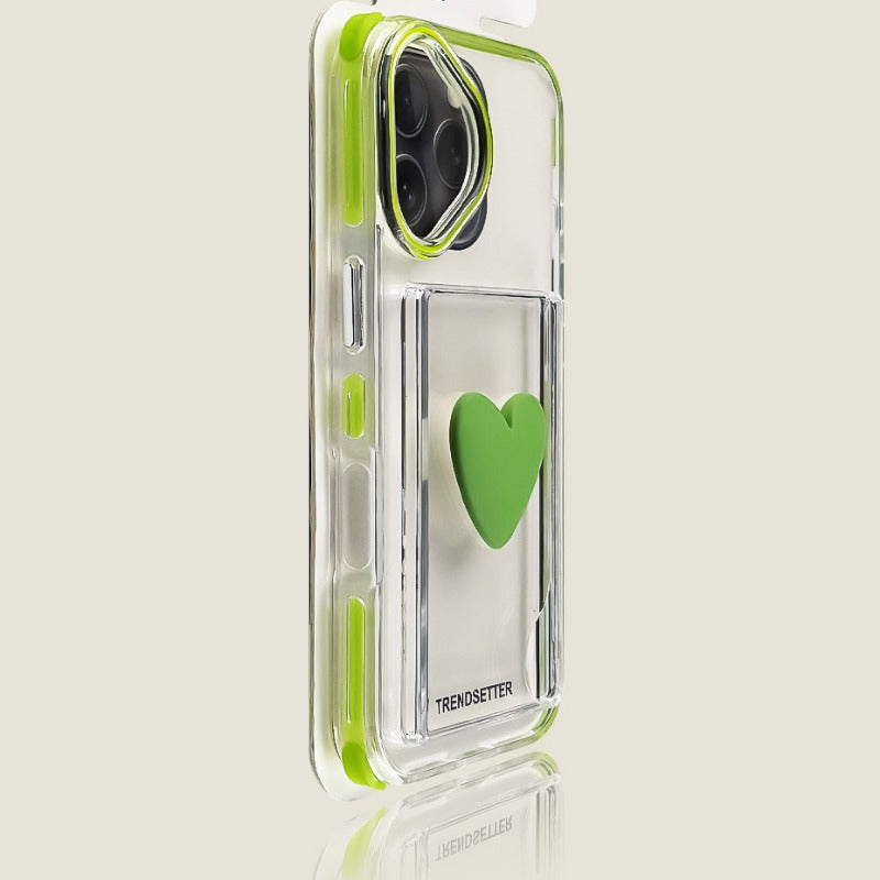 Love Card Holder Four-corner Anti-fall Phone Case For iPhone