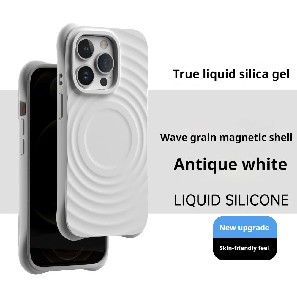 Liquid Silicone Ripple Pattern Full Package Phone Case For iPhone