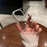 Transparent Metal Lens Phone Case For iPhone