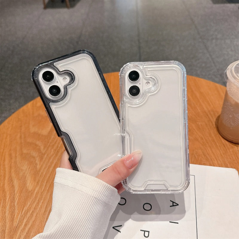 Clear PC+TPU 3 in 1 Anti-drop Armor Phone Case For iPhone
