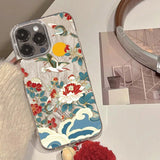 Magpie Feather Silk Phone Case For iPhone