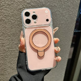 Magnetic Ring Holder Large Window Phone Case for iPhone