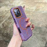 Double-layer Thick Glitter Magnetic Phone Case For iPhone
