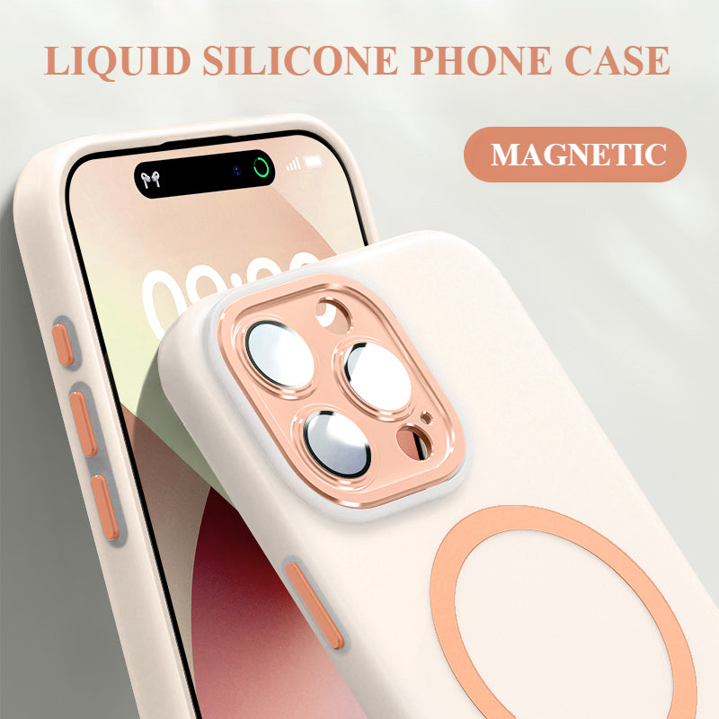 Liquid Silicone Anti-fall Magnetic Phone Case For iPhone