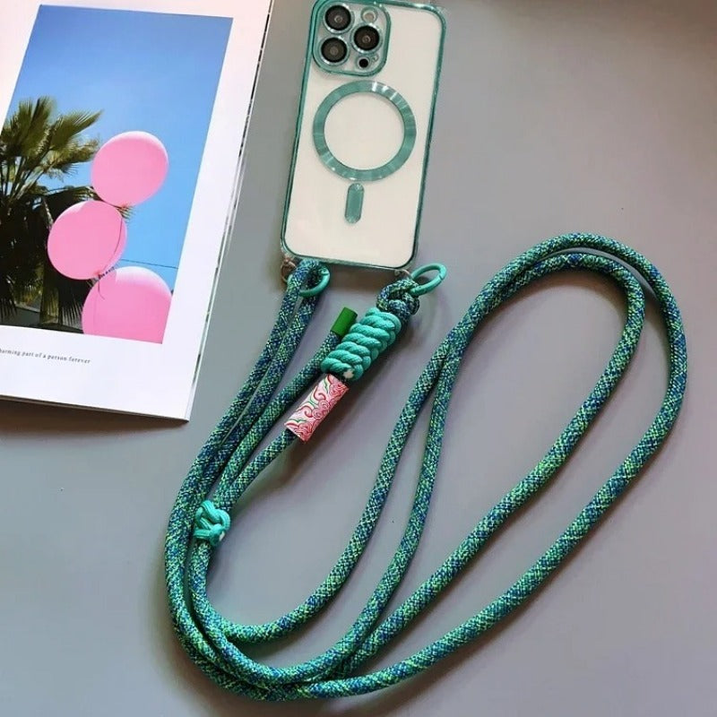 Crossbody Adjustable Strap Lanyard Plating Magnetic Phone Case For iPhone