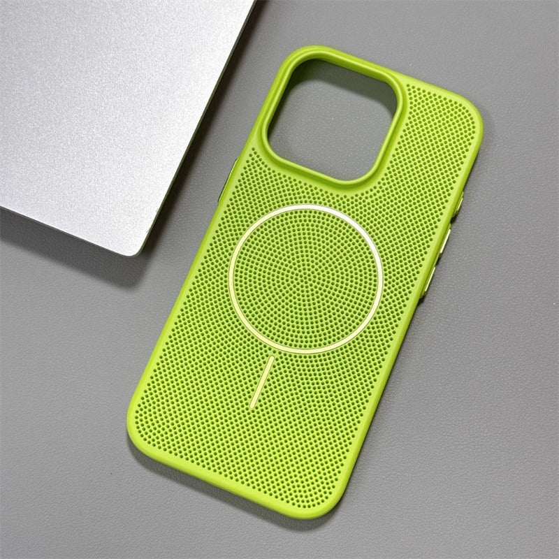 Solid Color Hollow Magnetic Phone Case For iPhone