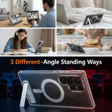 Clear Magnetic  Drop Resistant Shockproof Wireless Slim Stand Case for Samsung