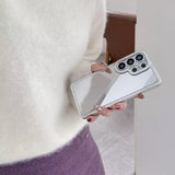 Luxury Plating Diamond Make Up Mirror Phone Case For Samsung