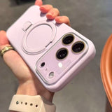 Premium Silicone Stand Magnetic Phone Case  for iPhone