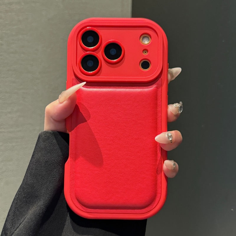 Air Cushion Leather Solid Color Phone Case For iPhone