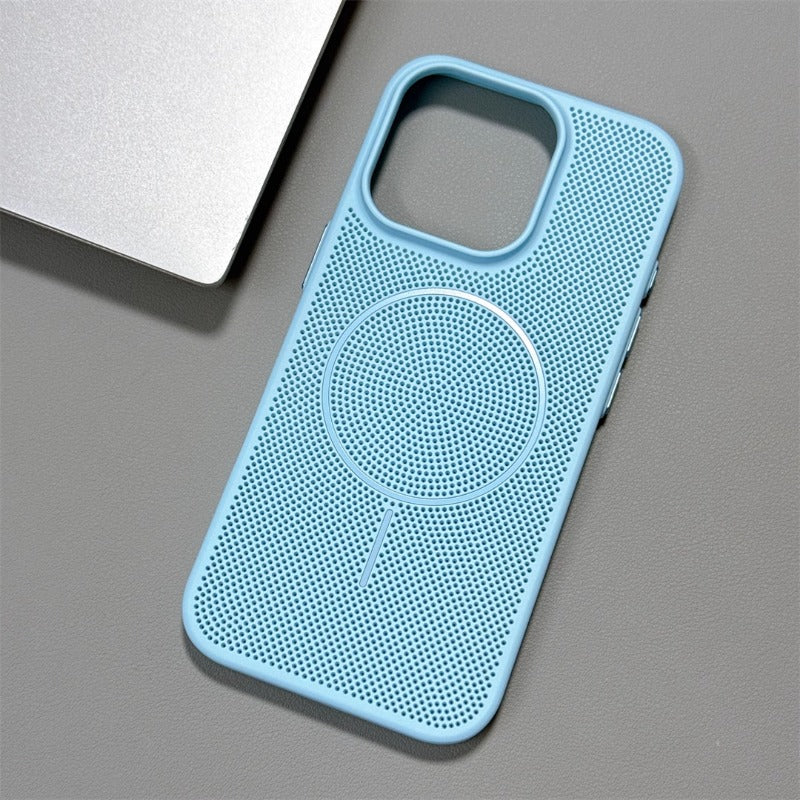 Solid Color Hollow Magnetic Phone Case For iPhone