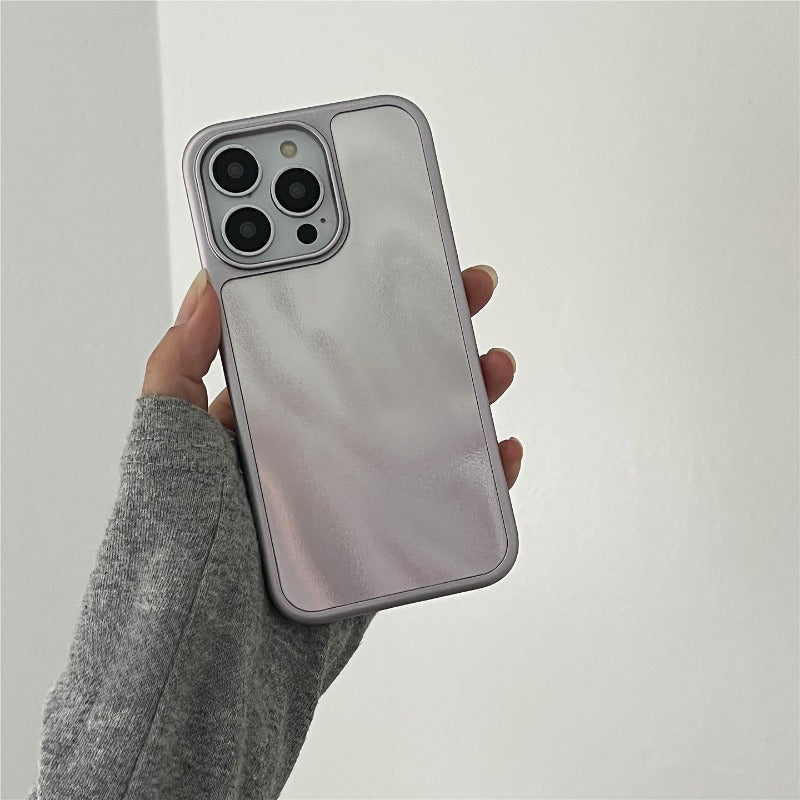 Metallic Paint Fine Sand Wave Pattern Mobile Phone Case For iPhone