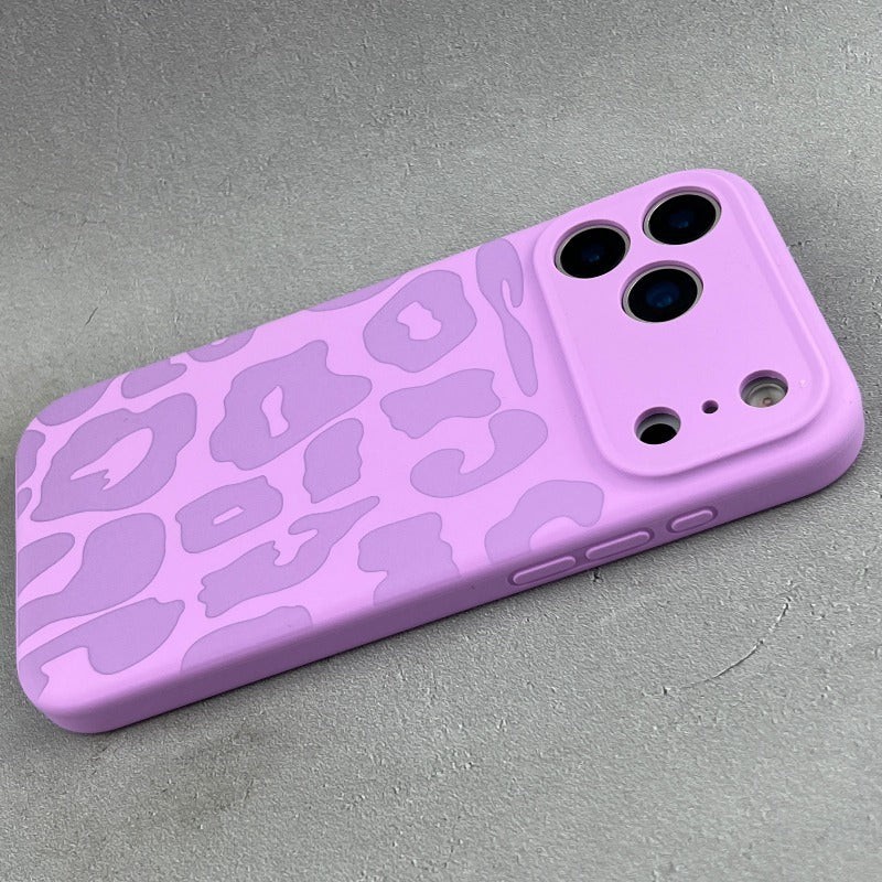 Leopard Print Liquid Silicone Phone Case For iPhone