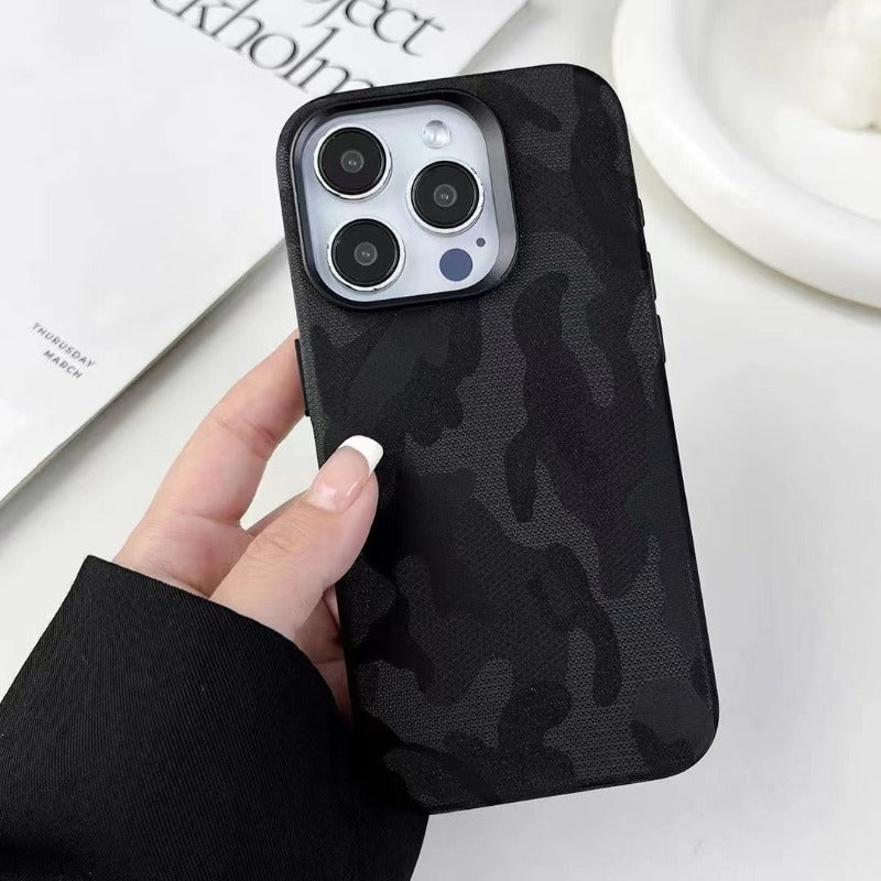 Magnetic Leather Camouflage Pattern All-inclusive Anti-fall Mobile Phone Case For iPhone