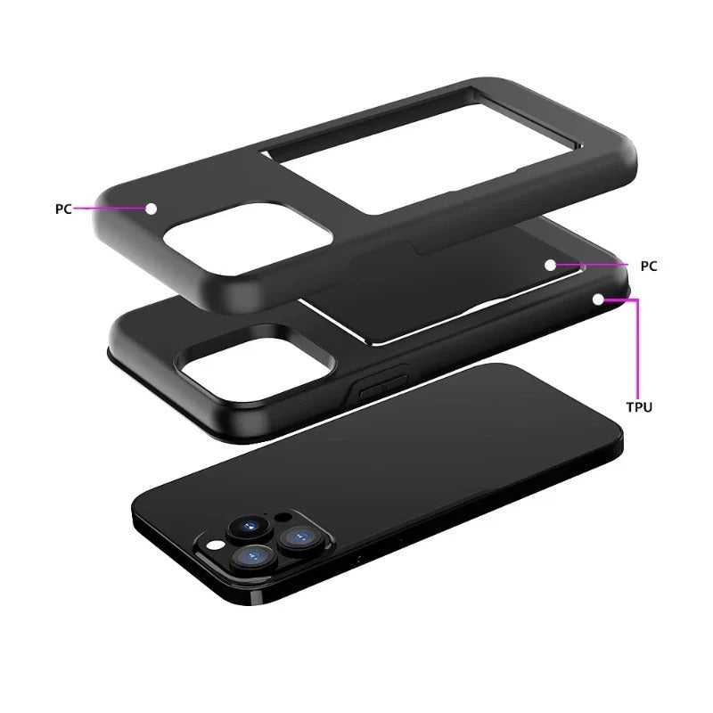 Credit Card Protective Wallets Case For iPhone