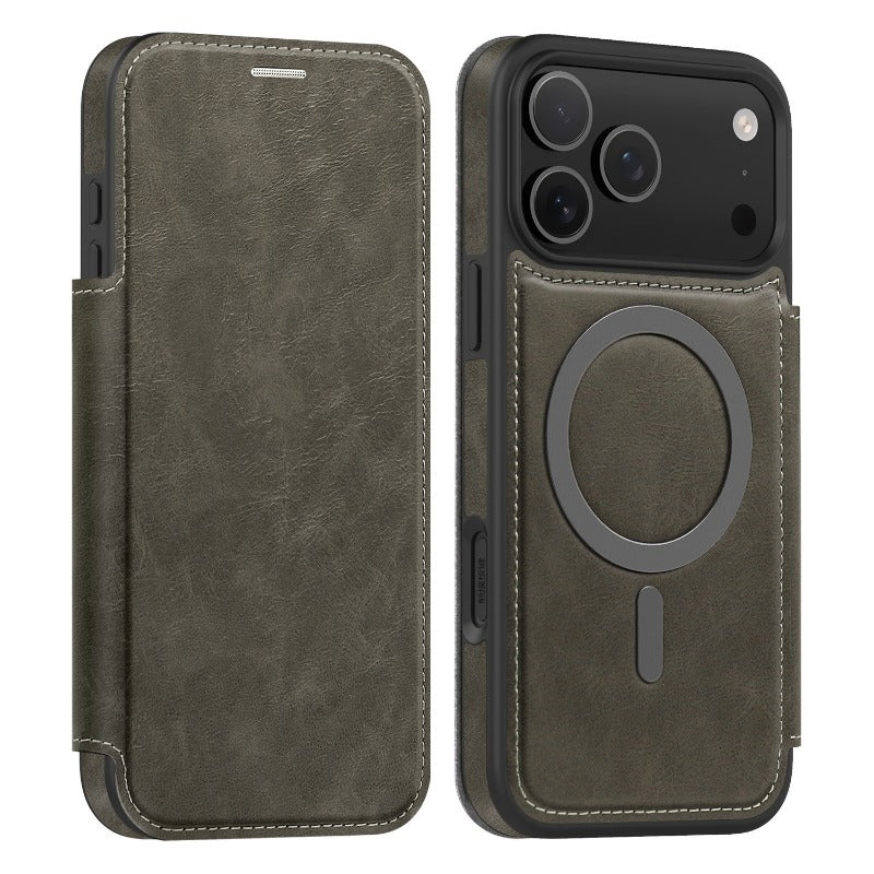 Leather Magnetic Flip Phone Case For iPhone