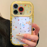 Simple Colorful Round Strip Large Window Phone Case For iPhone