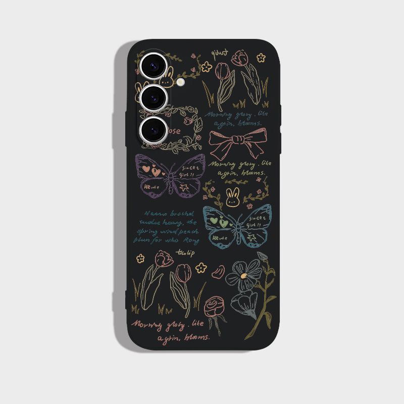 Custodia in silicone anticaduta Butterfly Diary per Samsung