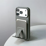 Card Holder Folding Stand Frosted Phone Case For iPhone
