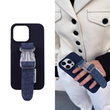 Denim Wristband Phone Case For iPhone