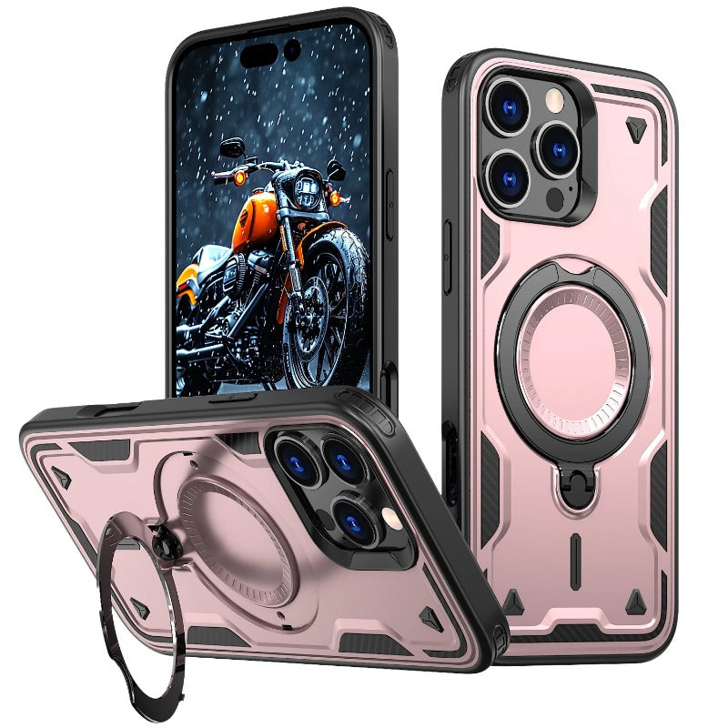 Armor Metal Ring Kickstand Back Case For iPhone