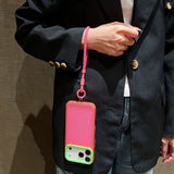 Candy-colored Lanyard Phone Case For iPhone