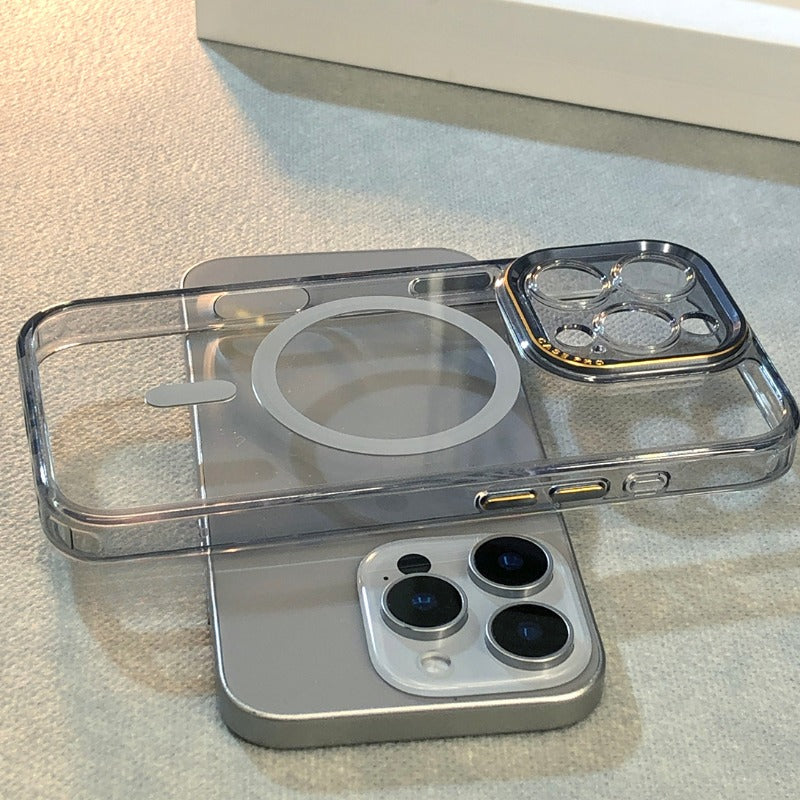 Transparent Fine Hole Magnetic Phone Case For iPhone