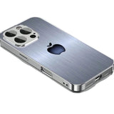 Plating Silver “silver apple ” Toughened Glass Design  Case For iPhone