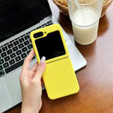 Solid Color Liquid Silicone Phone Case For Samsung Z FLIP