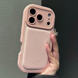 Air Cushion Leather Solid Color Phone Case For iPhone