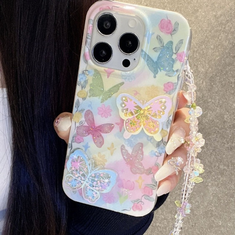 Flower Butterfly Phone Case For iPhone