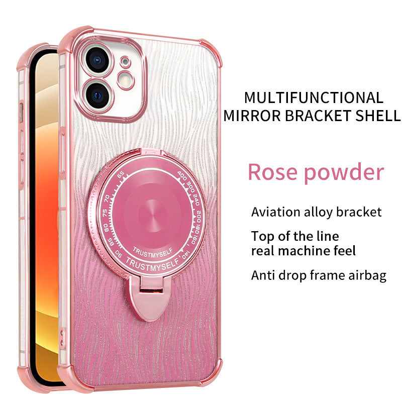 Electroplating Bracket Makeup Mirror Phone Case For iPhone