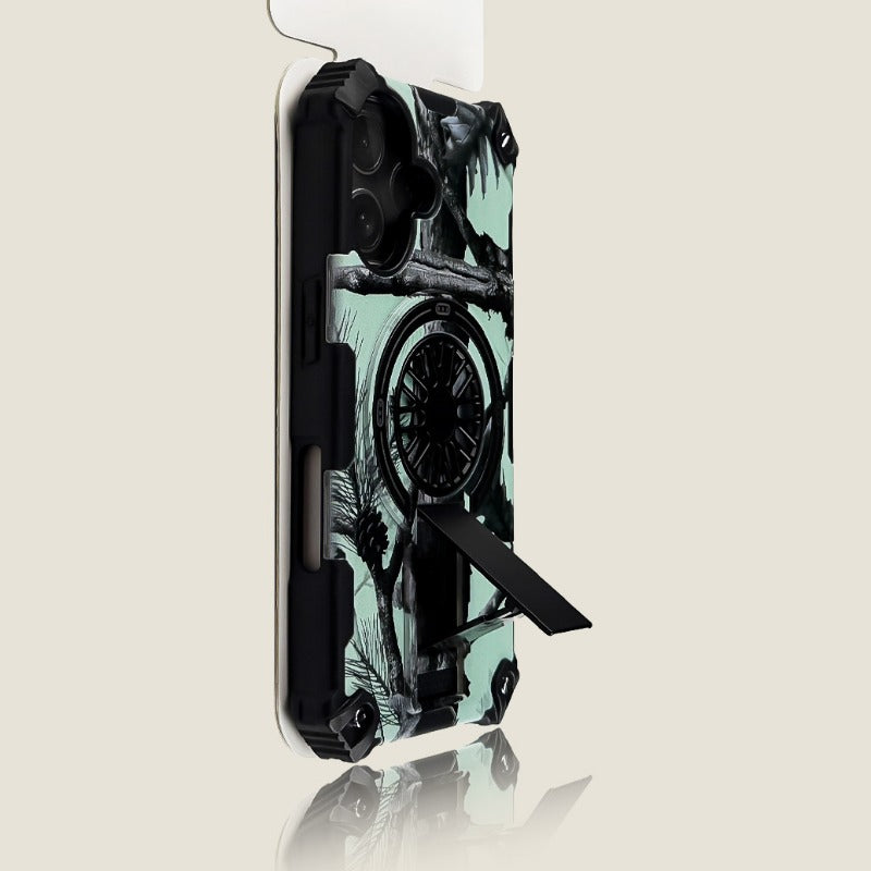 Camouflage Gyro Magnetic Bracket Phone Case For iPhone