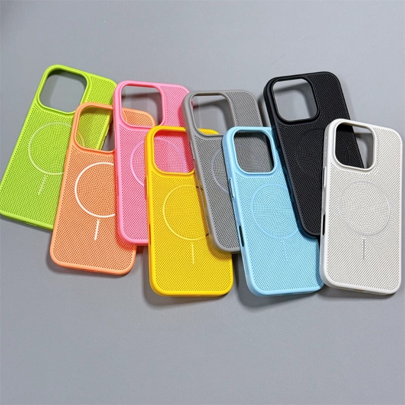 Solid Color Hollow Magnetic Phone Case For iPhone